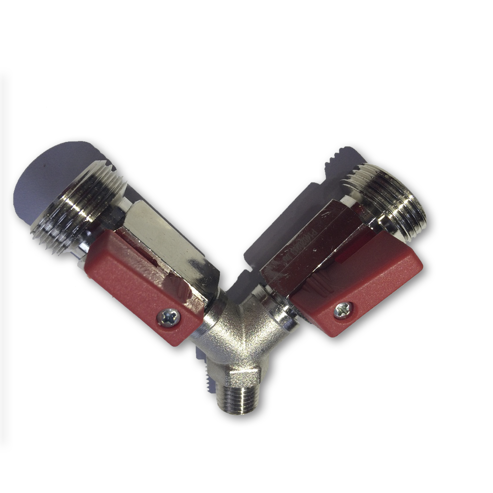 Bifurcador Con Llave Rosca G1/4 - 2 x 5/8&quot;