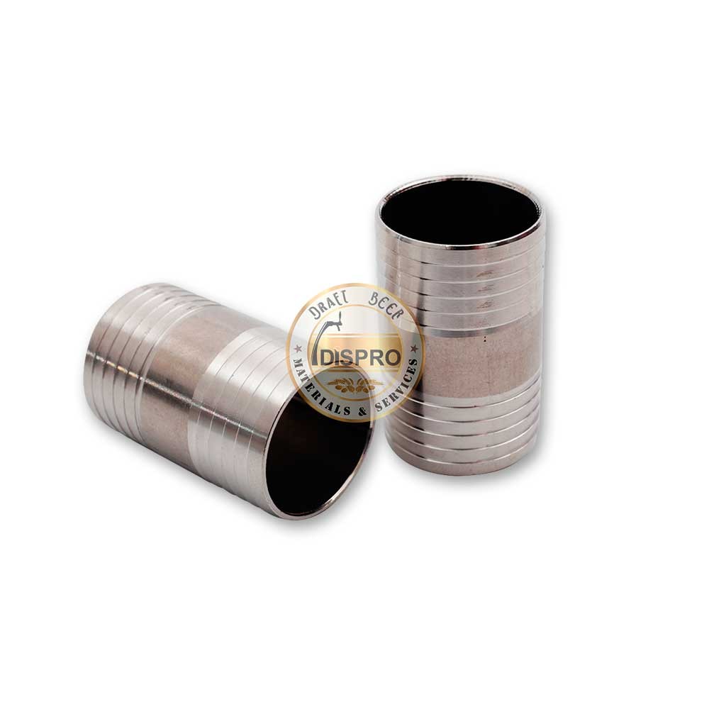 Unión de Acero Inox d 20x23mm x 40mm largo (1")